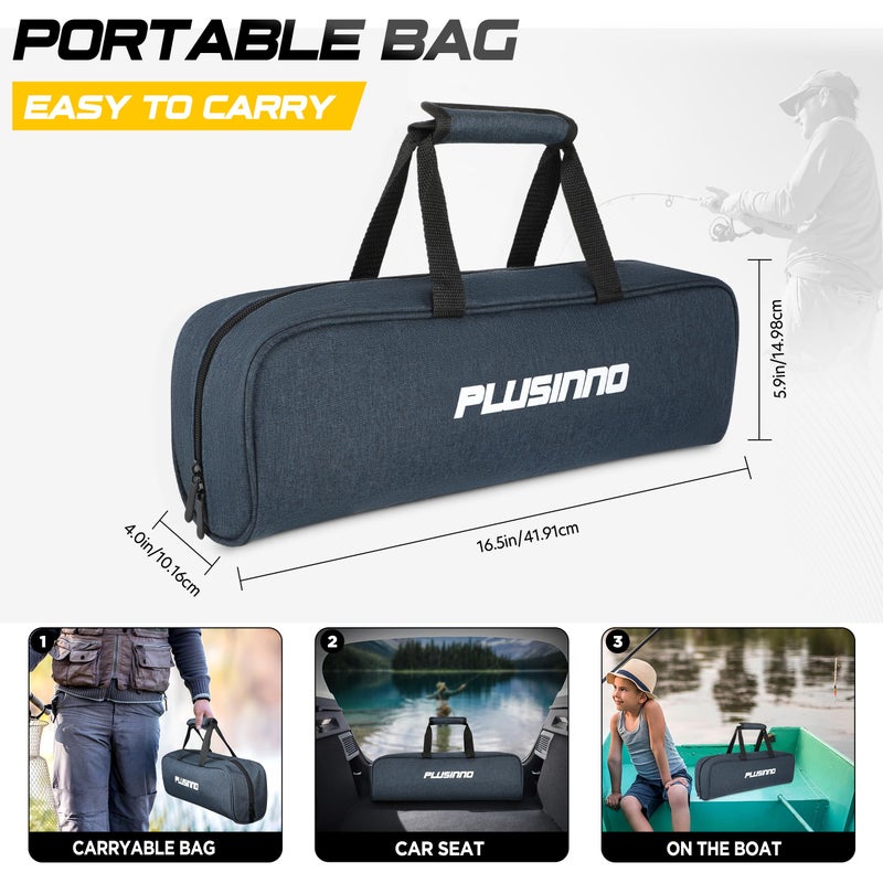 PLUSINNO مجموعة صنارة وصنارة PLUSINNO، عمود صيد تلسكوبي من كربون توراي 24 طن، 12 +1 محامل محمية من الفولاذ المقاوم للصدأ، بكرة دوارة، معدات صيد المياه العذبة للسفر - Image 5